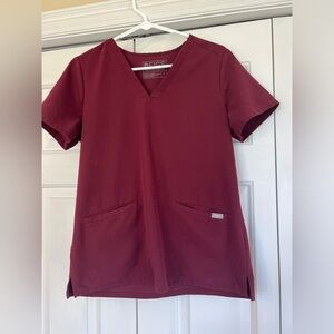 Figs Maroon Casma Scrub Top